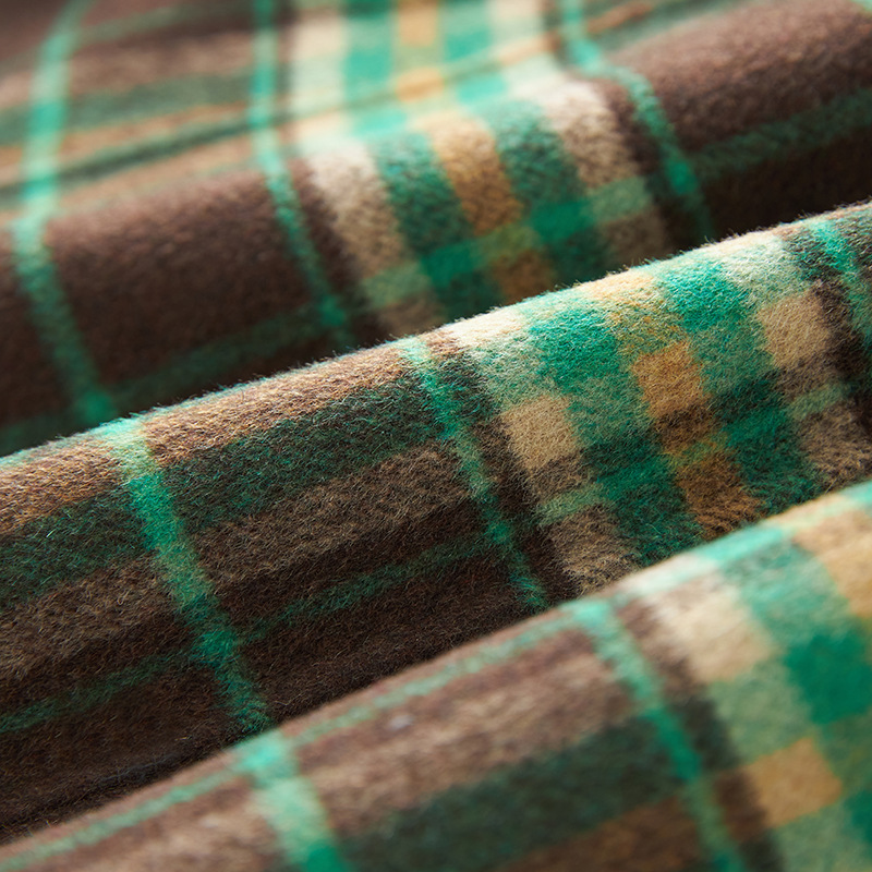 0C694M31 Autumn and Winter Women's Coat Vintage Plaid Wool Double-sided Woolen Outerwear Knitted Sleeve Two-piece Set