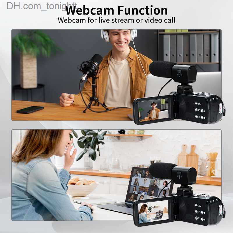 Camcorders 4K Camcorder Ultra HD 56MP Video Blog for YouTube 18 x Digital IR Night Vision WiFi with Microphon Q230831