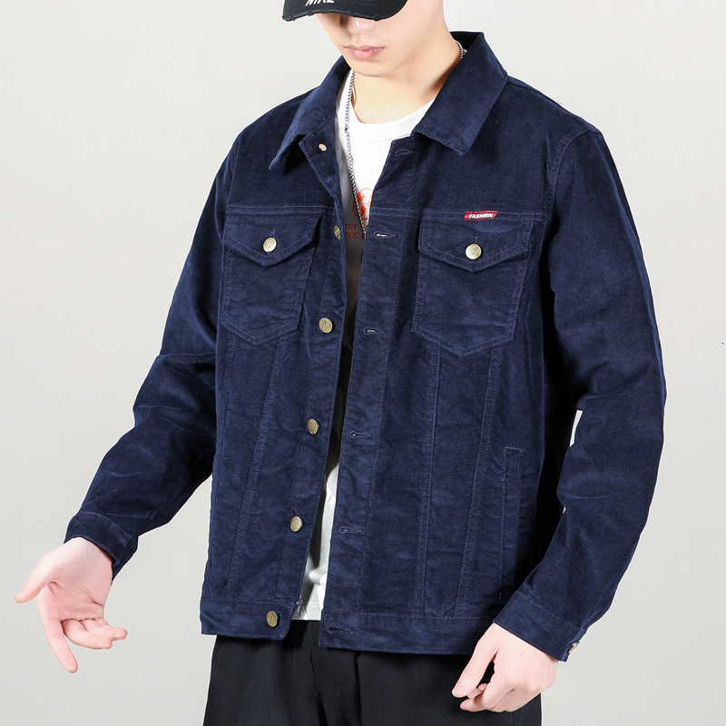 Mens Jackets Spring Mens Slim Corduroy Jacket Korean Corduroy Jacket Mens Casual Denim Workwear Top Coat Outcoat 230831