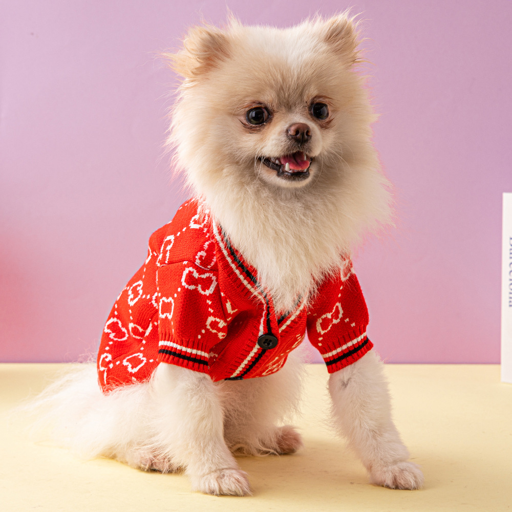 Outdoor Coats for Dog Designer Dog Clothes Pet Sweater Winter Warm Knitted Weather Pets 966