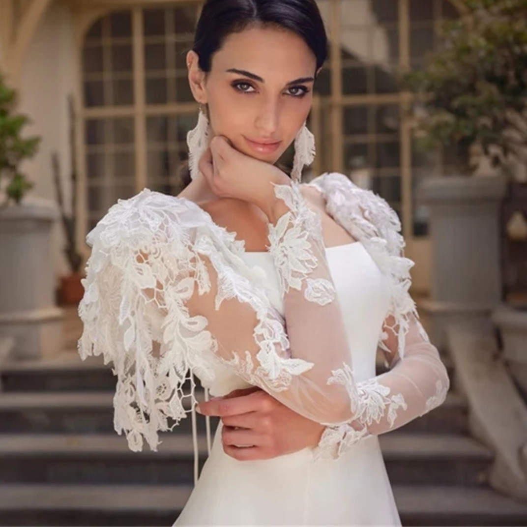 Boho Beach Wedding Dresses Bridal Gown Square Neck Long Sleeves Lace Applique Beaded Sweep Train Custom Plus Size Vestido De Novia 6660312