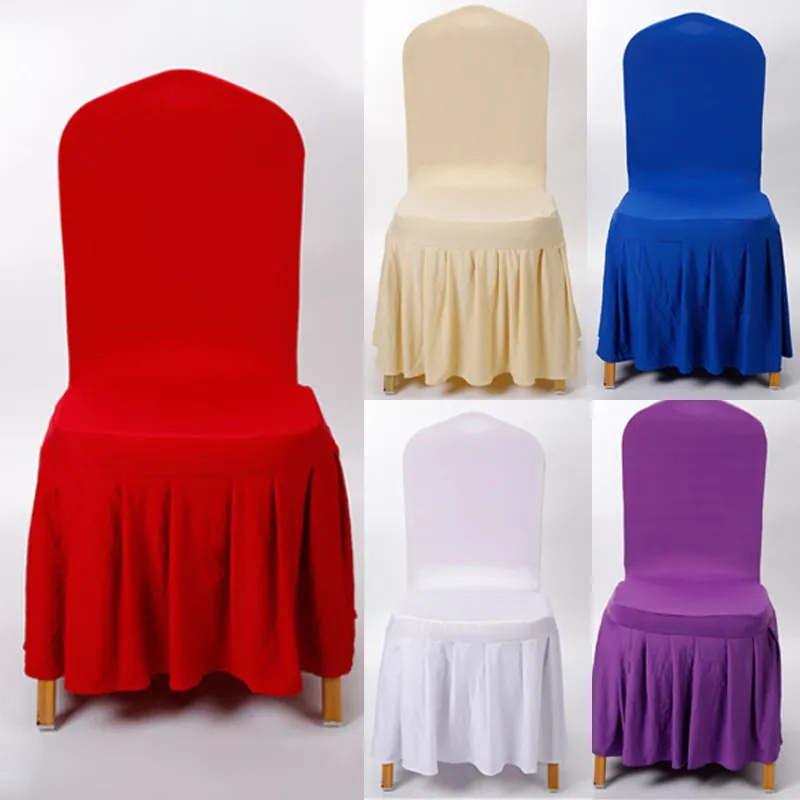 Pleated Skirt Chair Covers Party Weddings Banquet Polyester Chairs Covers for Hotel Home Decor Wedding