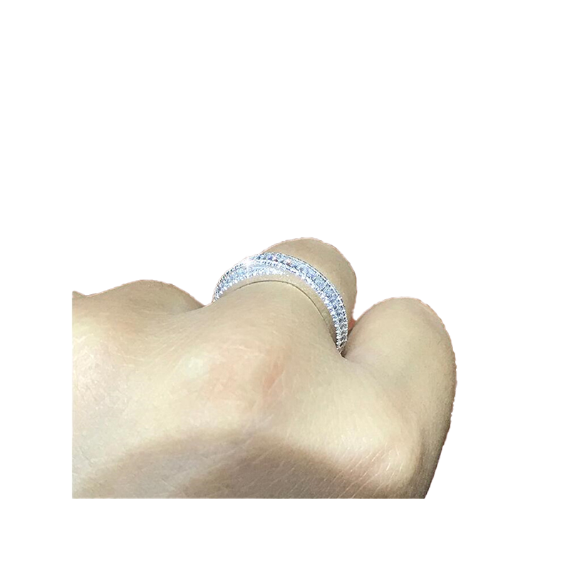 Size 6-10 Handmade Hot Sell Luxury Jewelry 925 Sterling Silver Princess Cut White Topaz CZ Diamond Ring Birthstone Women Wedding Ring