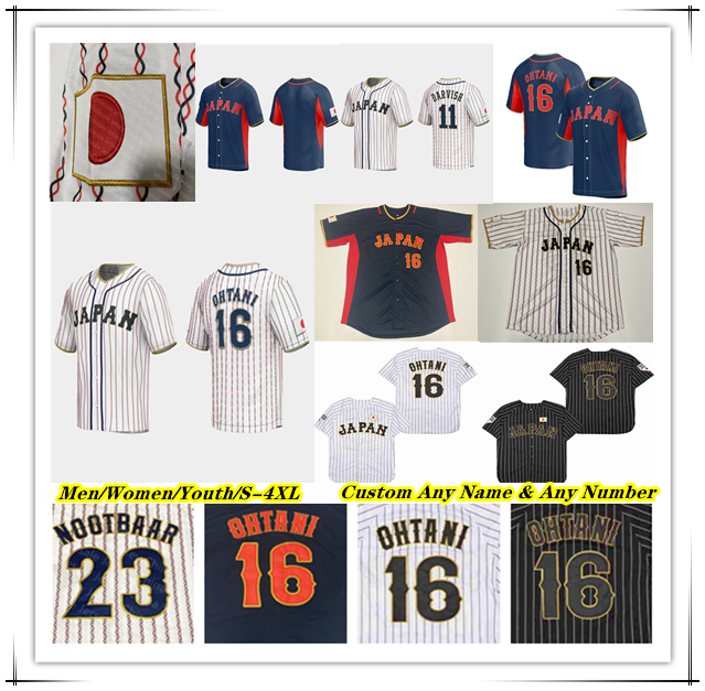 2023 Team Japan Baseball Jersey Shohei Ohtani Lars Nootbaar Munetaka Murakami Kensuke Kondoh Masataka Yoshida Kazuma Okamoto Shugo Maki Tetsuto Yamada Genda 4XL
