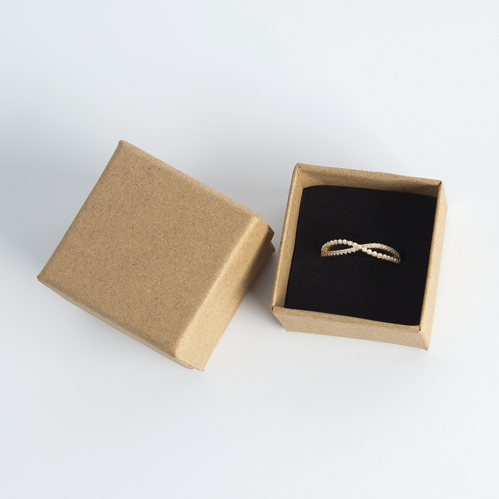 Jewelry Boxes 100pcs Rings Jewelry Box 4*4*3cm Kraft Gift Cardboard Boxes for Ring Necklace Earring Women Jewelry Packaging with Sponge Inside 230831