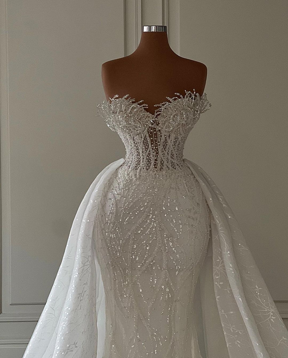 African Sparkly Mermaid Wedding Dresses Custom Made Lace Appliques Seuqins Bridal Dress Vestidos De Novia