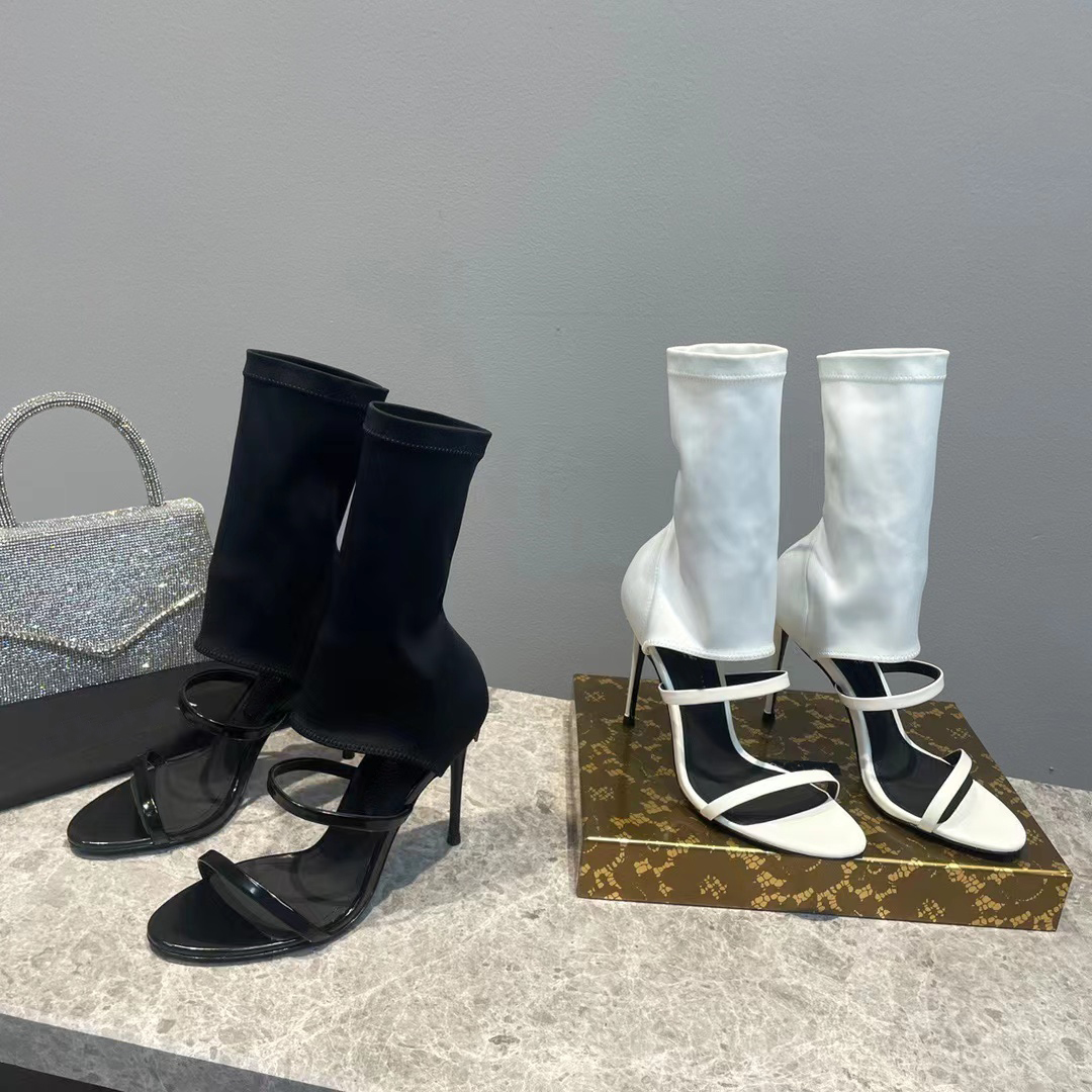 Elastic sock type high heeled sandals Women black cowhide pull ankle open toe luxury designer wedding shoes High quality factory shoes
Elastic sock type high heeled sandals Women black cowhide pull ankle open toe luxury designer wedding shoes High quality factory shoes