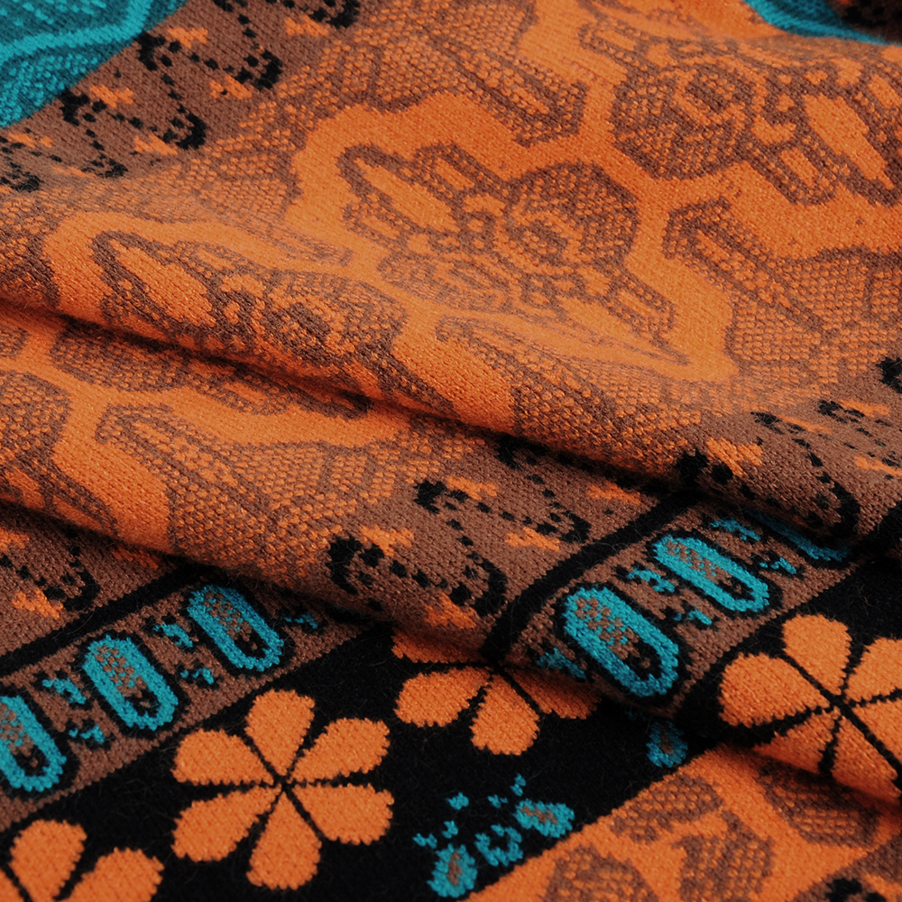 Women's Sweaters Woman Short Sweater Retro Chic Splicing Color Winter Young Girls Warm Clothing Knitted Flower Pattern Pullover For Women 230301