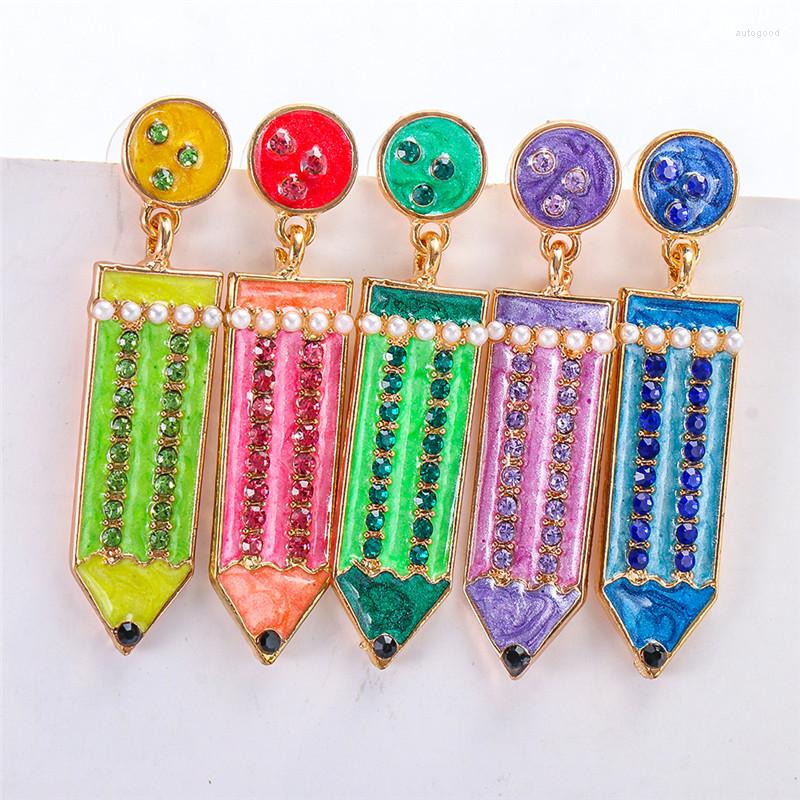 Dangle Earrings BACK TO SCHOOL GIFTS Colorful Rhinestone & Enamel Teacher Pencil Gold Accessori For Woman Green Blue Cute
Dangle Earrings BACK TO SCHOOL GIFTS Colorful Rhinestone & Enamel Teacher Pencil Gold Accessori For Woman Green Blue Cute