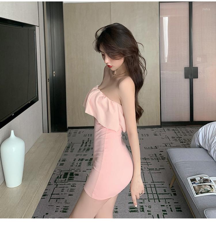 Casual Dresses Summer Women Off-Shoulder Lace Pink Dress Lady Chiffon Fashion Long Skirt Vintage Vestidos Robe Female Elegant Shirts Black
