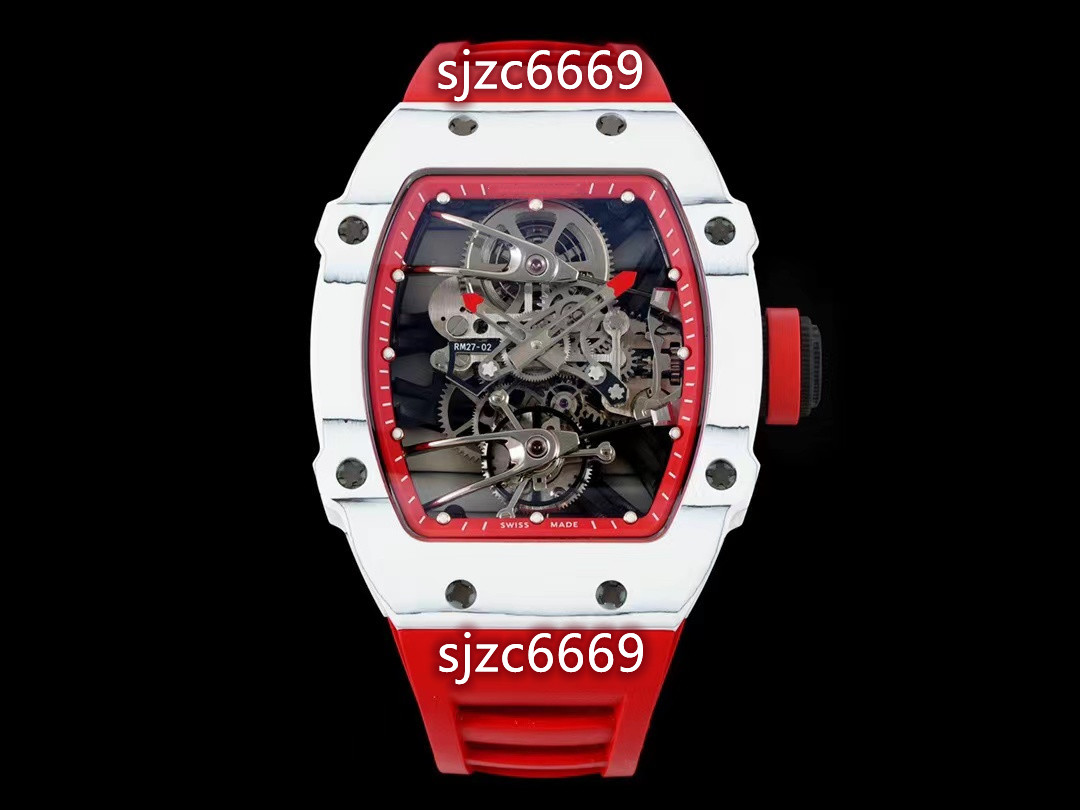 Sport Tourbillon Watch RM27-02 All-carbon fiber Case Sapphire Crystal Mirror Back Fast-rotating clockwork case provides up to 52 hours of power storage, As shown
Sport Tourbillon Watch RM27-02 All-carbon fiber Case Sapphire Crystal Mirror Back Fast-rotating clockwork case provides up to 52 hours of power storage, As shown