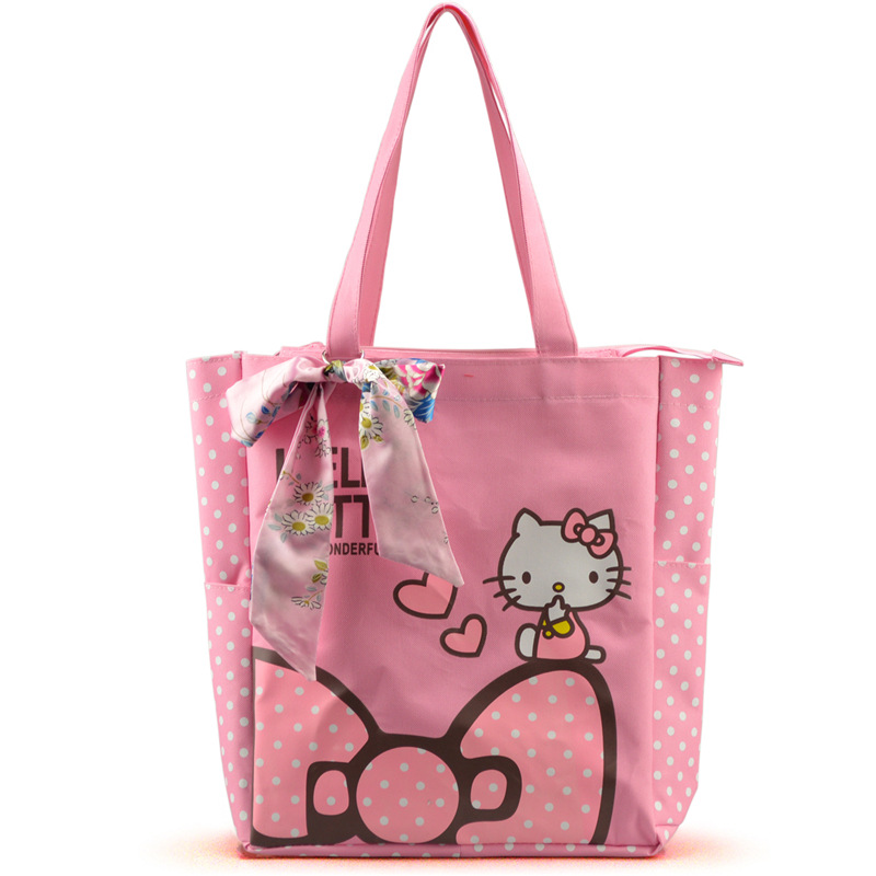 Image of Shoulder Bag backpacks Oxford Cloth handbag Melody Bow Shopping Bag Girls Tote Bag