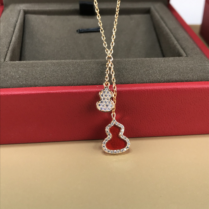 Designer jewelry diamond pendant necklace Classic Titanium steel diamonds bottle gourd Pendant Necklaces 18K gold plated women luck necklace High quality Jewelry
Designer jewelry diamond pendant necklace Classic Titanium steel diamonds bottle gourd Pendant Necklaces 18K gold plated women luck necklace High quality Jewelry