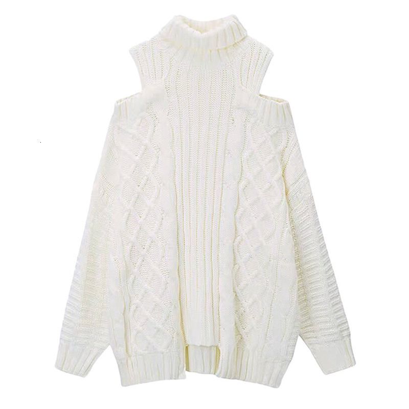 Women's Sweaters Autumn Winter Korean Style Women Turtleneck Knitted Sweaters Fashion Wild Knitwear Outwear Female Sexy Off Shoulder Pullovers 23