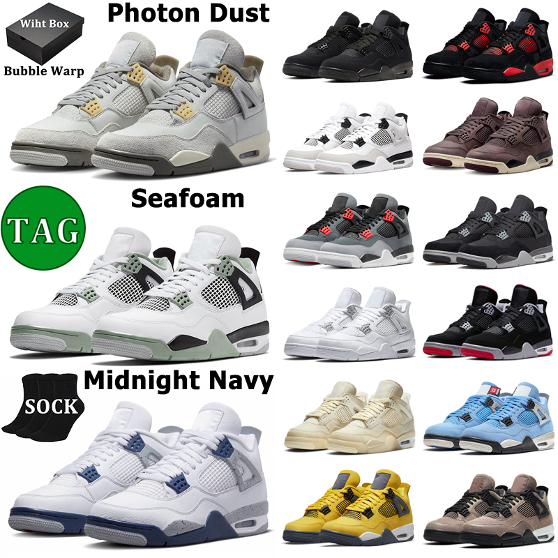 With Box 4 Basketball Shoes Men Women 4s Military Black Cat Midnight Navy Photon Dust Seafoam Red Thunder Sail Cool Grey Bred Mens Trainers Sports Sneakers, 30
With Box 4 Basketball Shoes Men Women 4s Military Black Cat Midnight Navy Photon Dust Seafoam Red Thunder Sail Cool Grey Bred Mens Trainers Sports Sneakers, 30