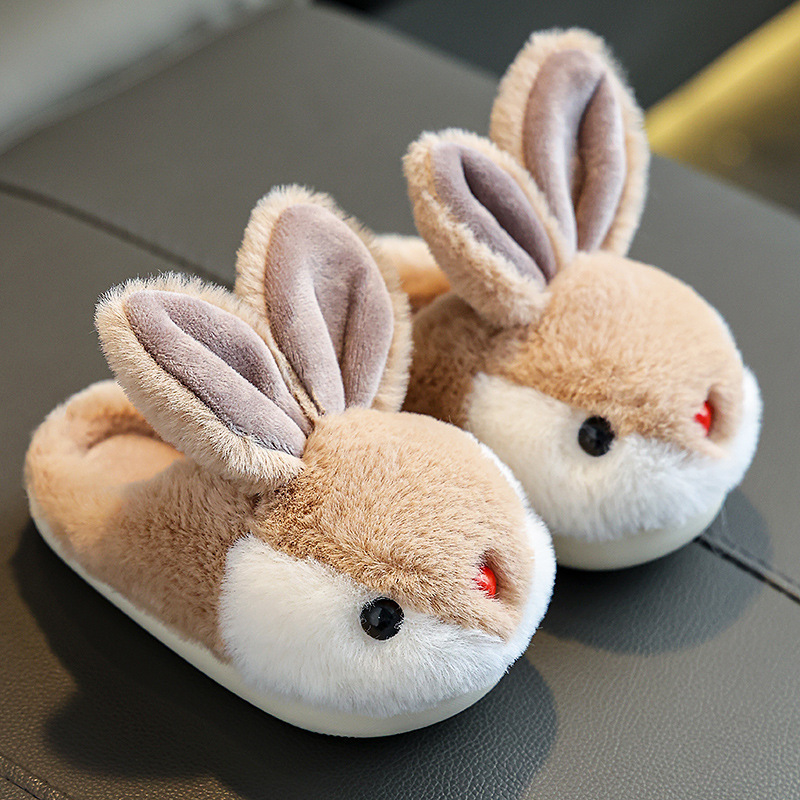 Slipper Children's Cotton Slippers Boys Girls' Cartoon Cute Rabbits Plus Warm Home Slippers Antiskid Baby Shoes Kids Winter Shoes 230301