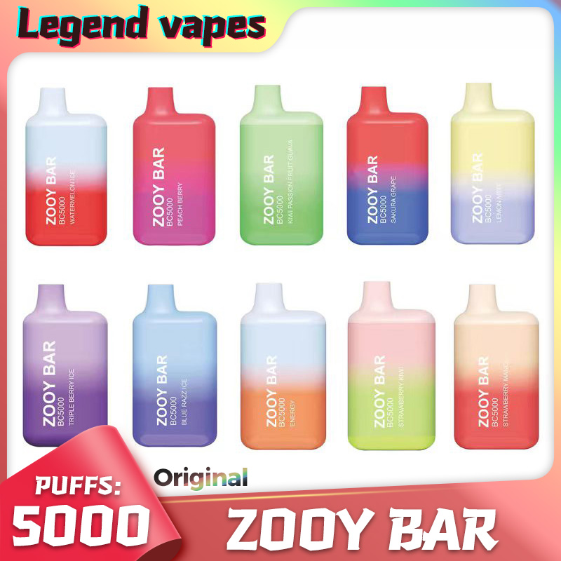 Original ZOOY Bar BC 5000 Puffs E Cigarettes Disposable Box Vape Pen 650mAh Rechargeable 13ml Refilled Reuse Cartridges Mesh Coil 5% Nic Vapes Pod Bar Vaporizers
Original ZOOY Bar BC 5000 Puffs E Cigarettes Disposable Box Vape Pen 650mAh Rechargeable 13ml Refilled Reuse Cartridges Mesh Coil 5% Nic Vapes Pod Bar Vaporizers
