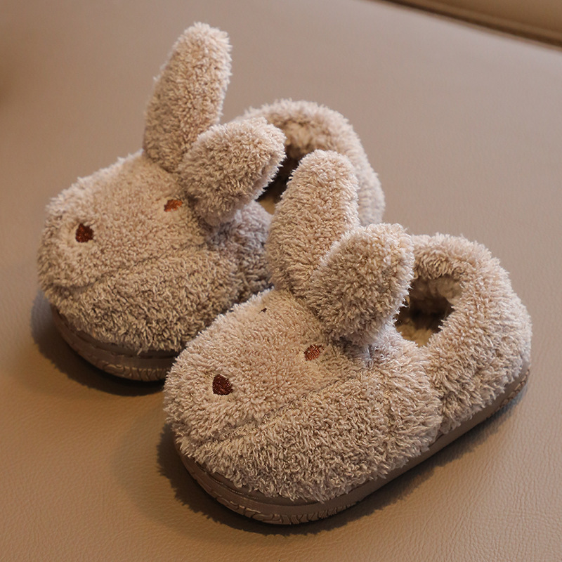 Slipper Winter Kids Shoes for Girl Slippers Bag Heel Cute Rabbit Girls Plush Shoes Boys Children's Indoor Shoes for Boys Warm Kids Shoes 230301