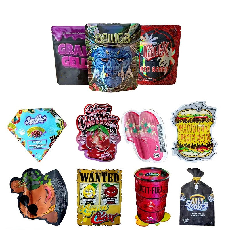 

Empty irregular shaped mylar bags Mask Shapedbags e Cig Accessories Smell Proof Zipper Package Edibles Gummies Special-shaped bag Resealable custom printed