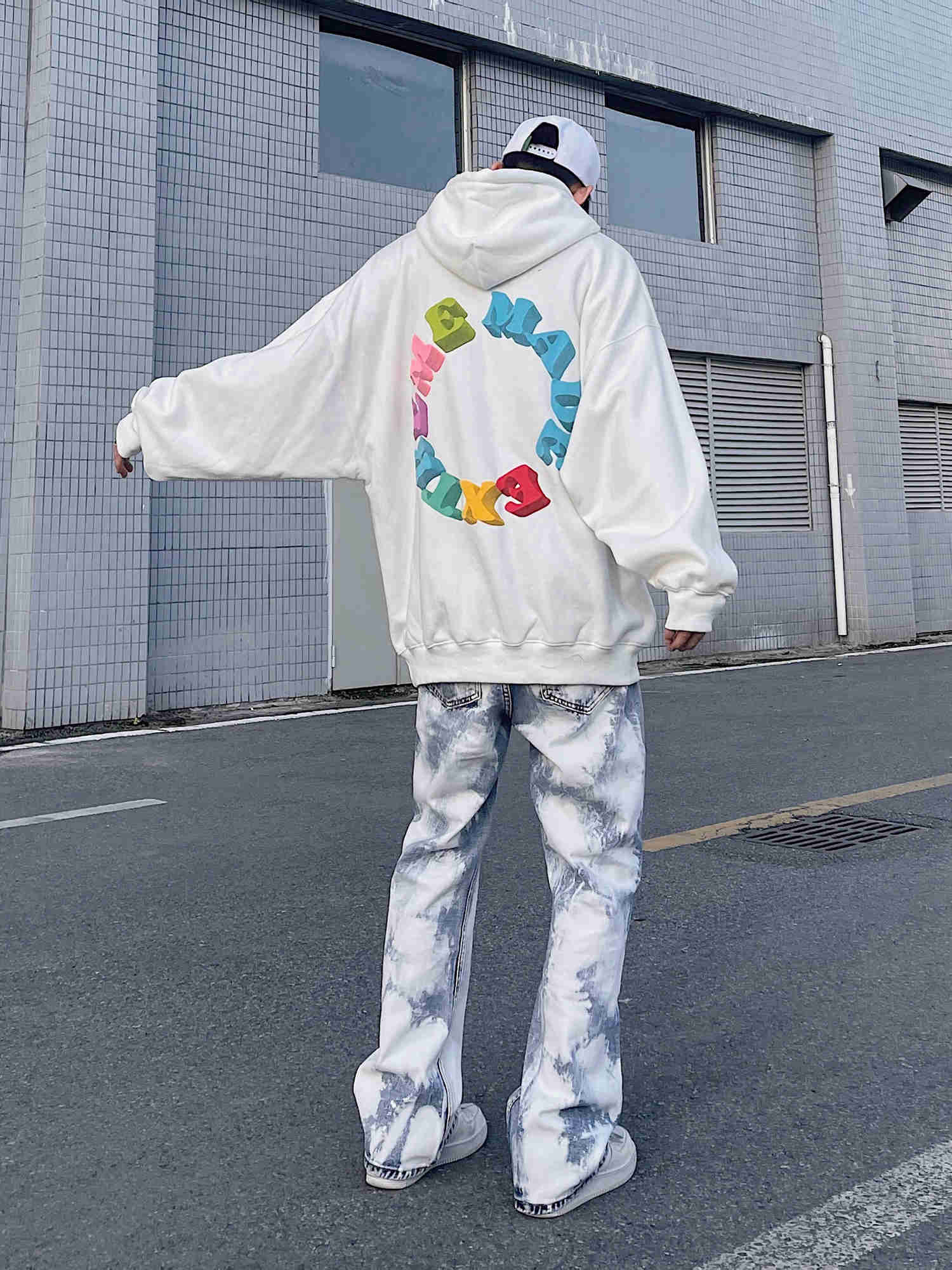 Men's Jeans Tie Dye Jeans Denim Trousers Hip Hop Fashion Embroidery Men's Pants Harajuku Baggy Streetwear Trendyol Y2k Casual Kpop Clothes Z