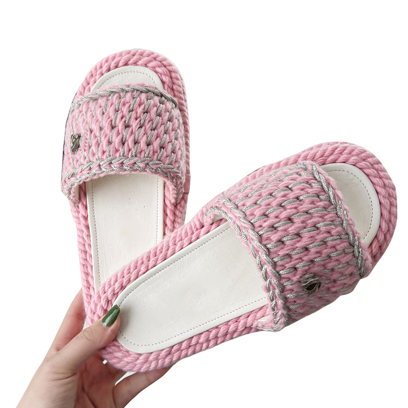 Womens Platform Sandals Crochet Knit Slip On Slippers Designer Slide Classic Pink Blue Mule Outdoor Silver Hardware Round Toes Flip Flops For Woman Summer Loafers, Black
Womens Platform Sandals Crochet Knit Slip On Slippers Designer Slide Classic Pink Blue Mule Outdoor Silver Hardware Round Toes Flip Flops For Woman Summer Loafers, Black