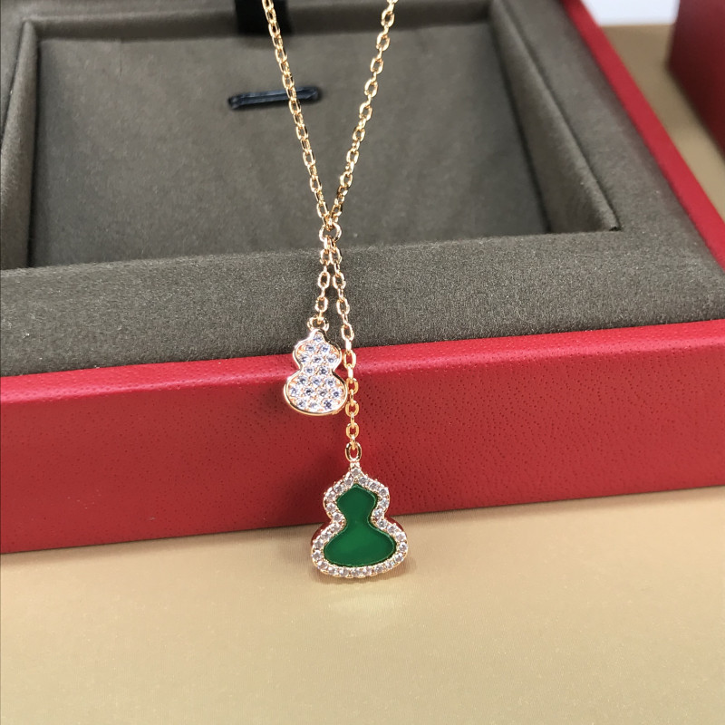 High quality jewelry diamond pendant necklace Classic Titanium steel diamonds bottle gourd Pendant Necklaces 18K gold plated women luck necklace wholesale
High quality jewelry diamond pendant necklace Classic Titanium steel diamonds bottle gourd Pendant Necklaces 18K gold plated women luck necklace wholesale