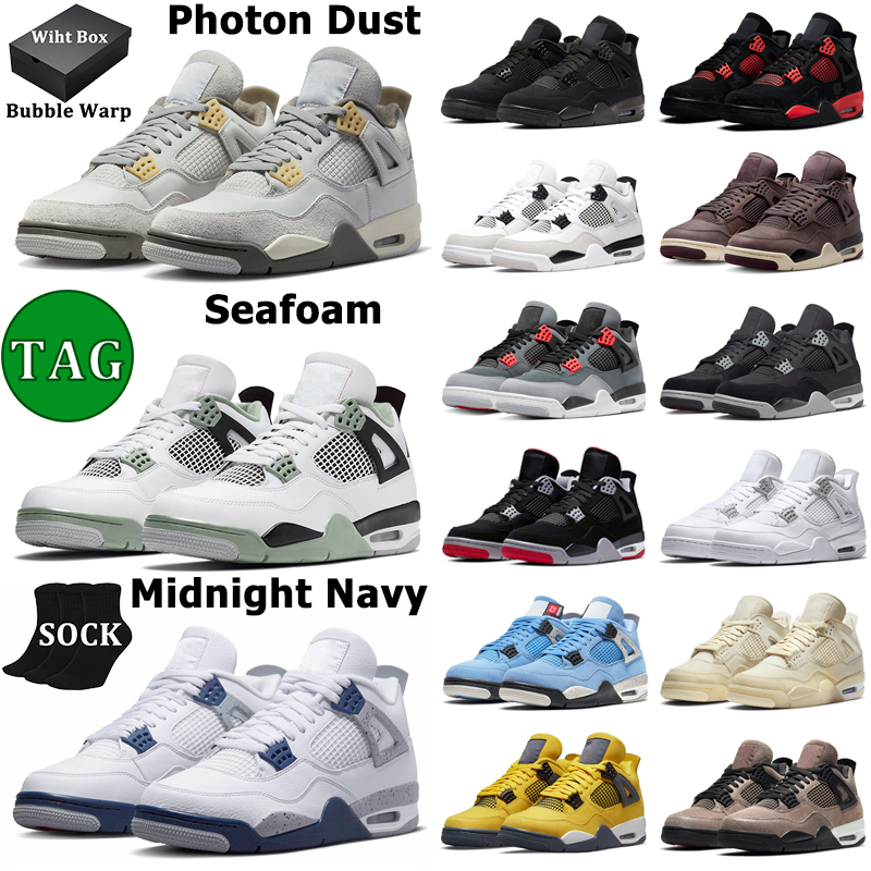 With Box 4 Basketball Shoes Men Women 4s Military Black Cat Midnight Navy Photon Dust Seafoam Red Thunder Sail Lightning Mens Trainers, 36
With Box 4 Basketball Shoes Men Women 4s Military Black Cat Midnight Navy Photon Dust Seafoam Red Thunder Sail Lightning Mens Trainers, 36