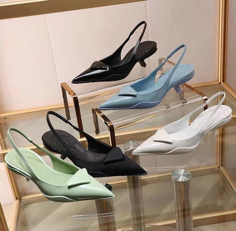 2023 Designer Sandals Pointed Women High Heel Single Shoes P Triangle Kitten Heels Sandal for Women Black White Pink Blue Wedding Shoes With Dust Bags No Box
2023 Designer Sandals Pointed Women High Heel Single Shoes P Triangle Kitten Heels Sandal for Women Black White Pink Blue Wedding Shoes With Dust Bags No Box