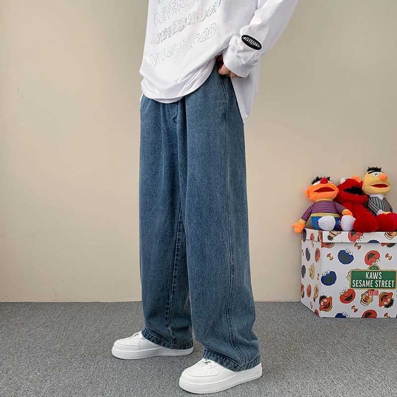 Men's Jeans Wide Leg Cargo Pants 2023 Streetwear Baggy Jeans New Spring Autumn Men Korean Fashion Loose Straight Male Brand Clothing Black Z0301