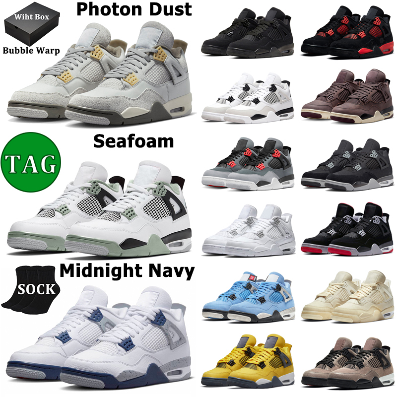 With Box 4 Basketball Shoes Men Women 4s Military Black Cat Midnight Navy Photon Dust Seafoam Red Thunder Sail University Blue Mens Trainers
With Box 4 Basketball Shoes Men Women 4s Military Black Cat Midnight Navy Photon Dust Seafoam Red Thunder Sail University Blue Mens Trainers