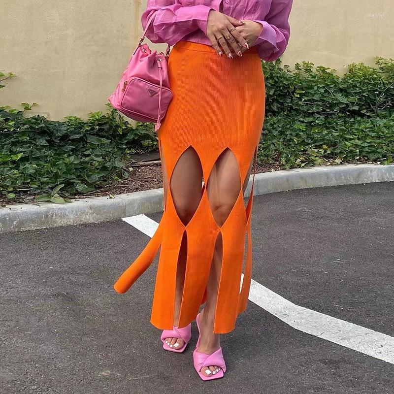 Skirts Woman Elastic Waist Rib Midi Skirt Solid Color Hollow Out Tassel Bodycon Casual S- 2Color K22J18089, Orange
Skirts Woman Elastic Waist Rib Midi Skirt Solid Color Hollow Out Tassel Bodycon Casual S- 2Color K22J18089, Orange