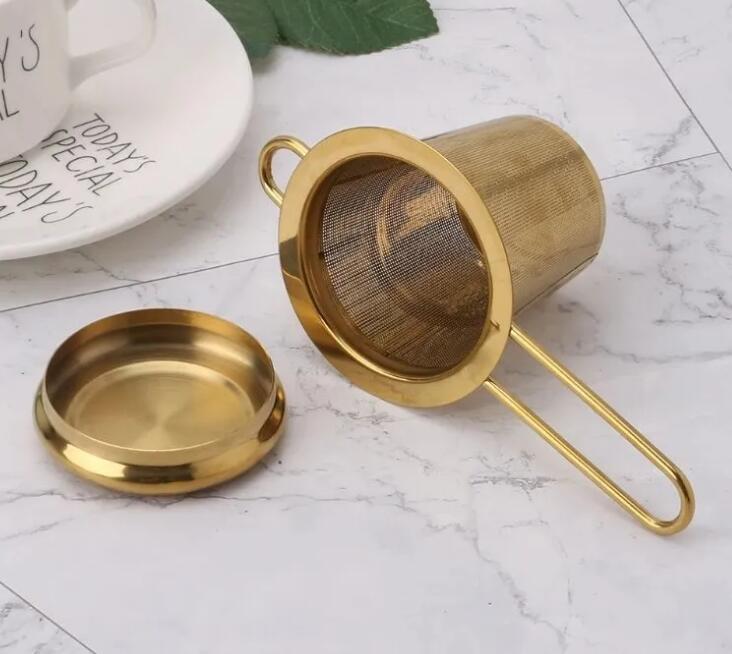 UPS Reusable Mesh Tea Tool Infuser Stainless Steel Strainer Loose Leaf Teapot Spice Filter With Lid Cups Kitchen Accessories