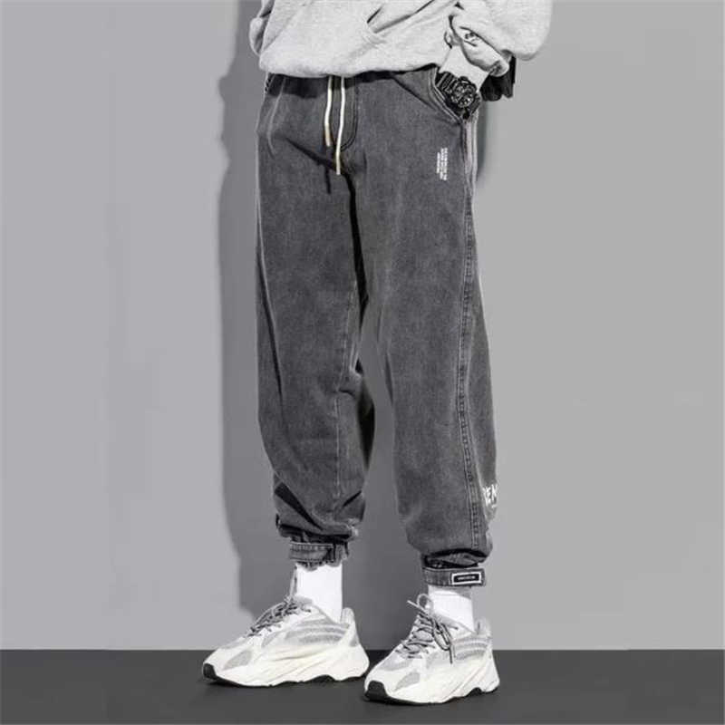Men's Jeans Casual Men Outdoor Fashion Loose Harem Pants Elastic Waist Male Washed Denim Plus Size Y2303