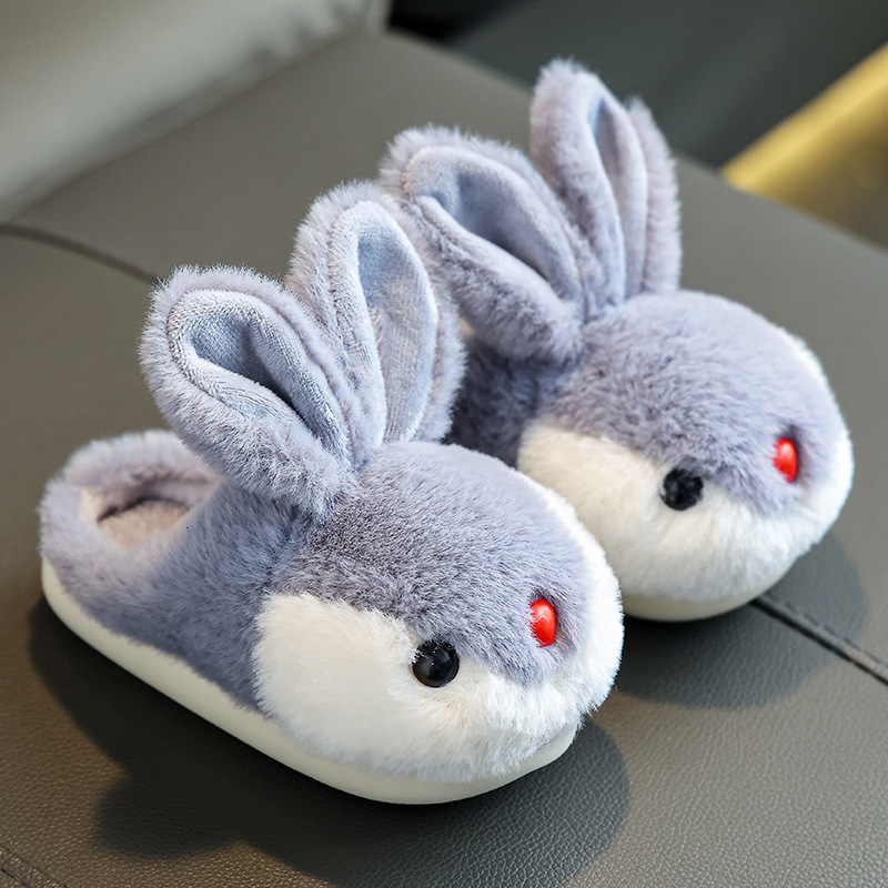 Slipper Children's Cotton Slippers Boys Girls' Cartoon Cute Rabbits Plus Warm Home Slippers Antiskid Baby Shoes Kids Winter Shoes 230301