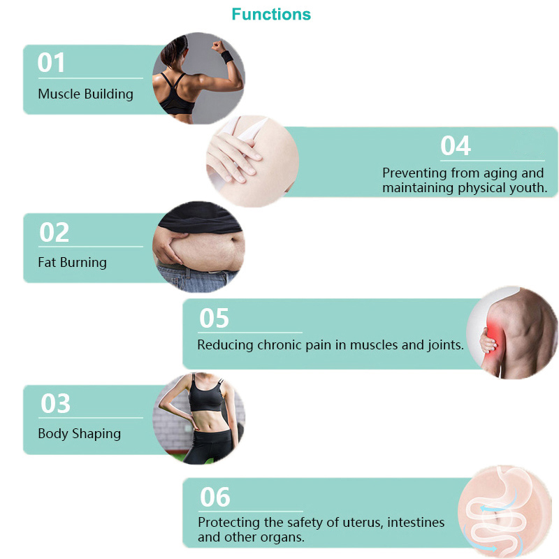 Portable emslim machines muscle stimulator ems slimming tesla sculpt body emt rf skin tighten machine 4 Handles