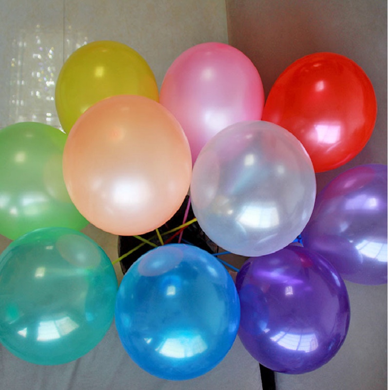 Elegant 12 Colors 10 Inch Shining Wedding Party Balloons - Bulk Set of 100