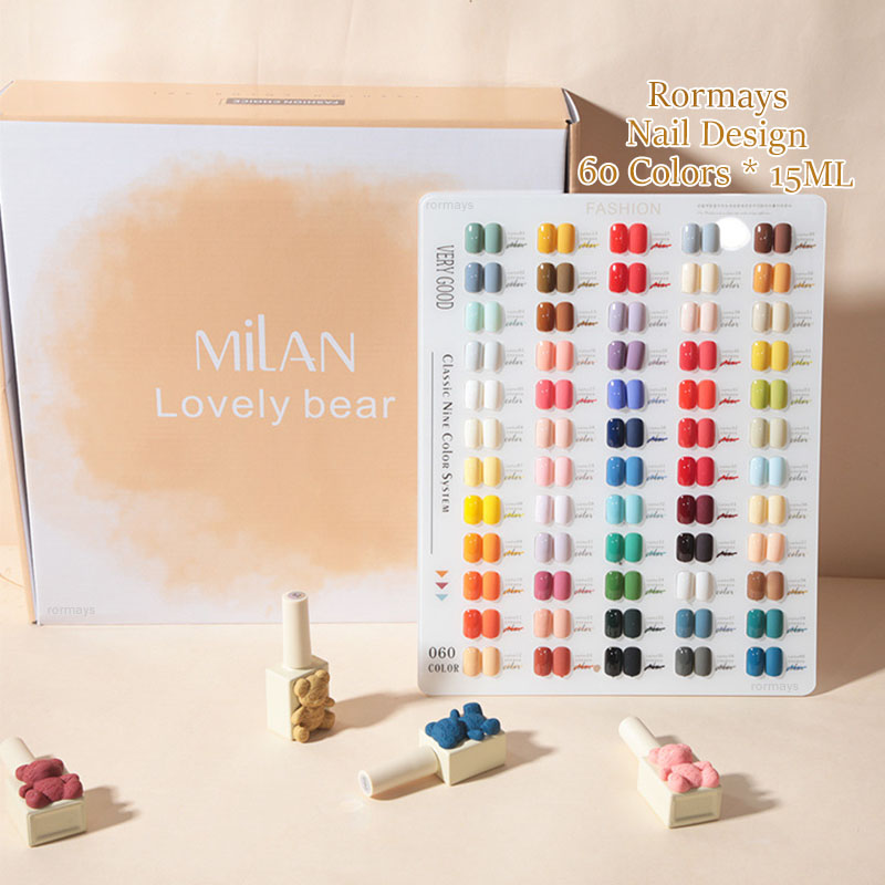 Rormays Gel Nail Polish 60 Colors bear suit Professional UV LED Salon Nail Art Gel Varnish Soaked Semi Permanent Nails 15ML Wholesale Factory