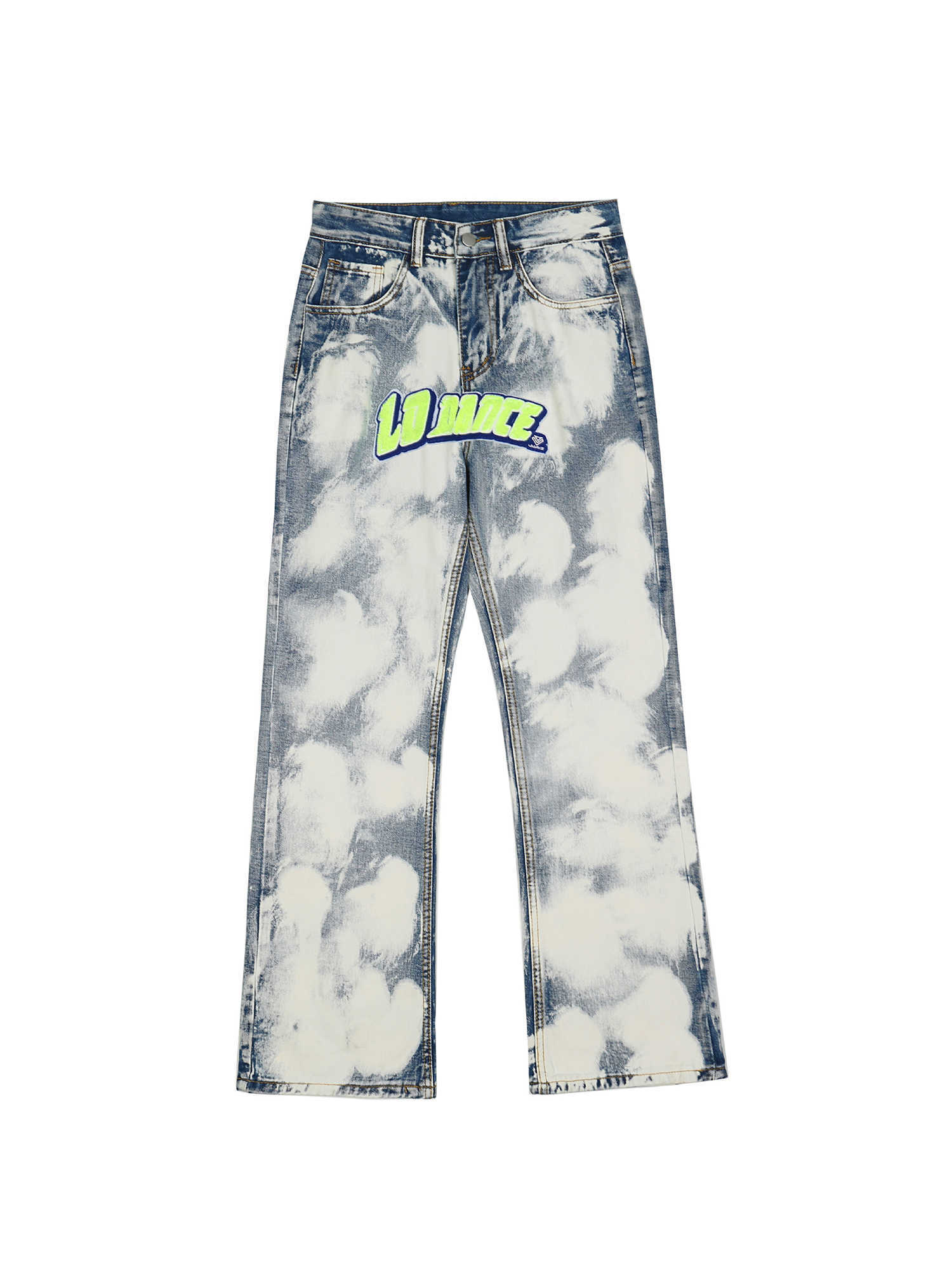 Men's Jeans Tie Dye Jeans Denim Trousers Hip Hop Fashion Embroidery Men's Pants Harajuku Baggy Streetwear Trendyol Y2k Casual Kpop Clothes Z