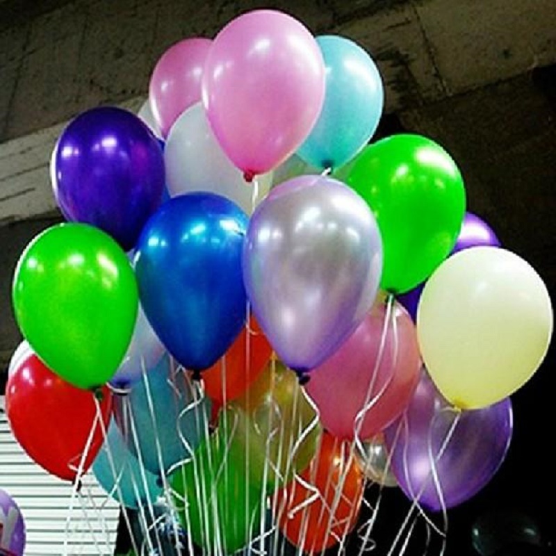 Elegant 12 Colors 10 Inch Shining Wedding Party Balloons - Bulk Set of 100