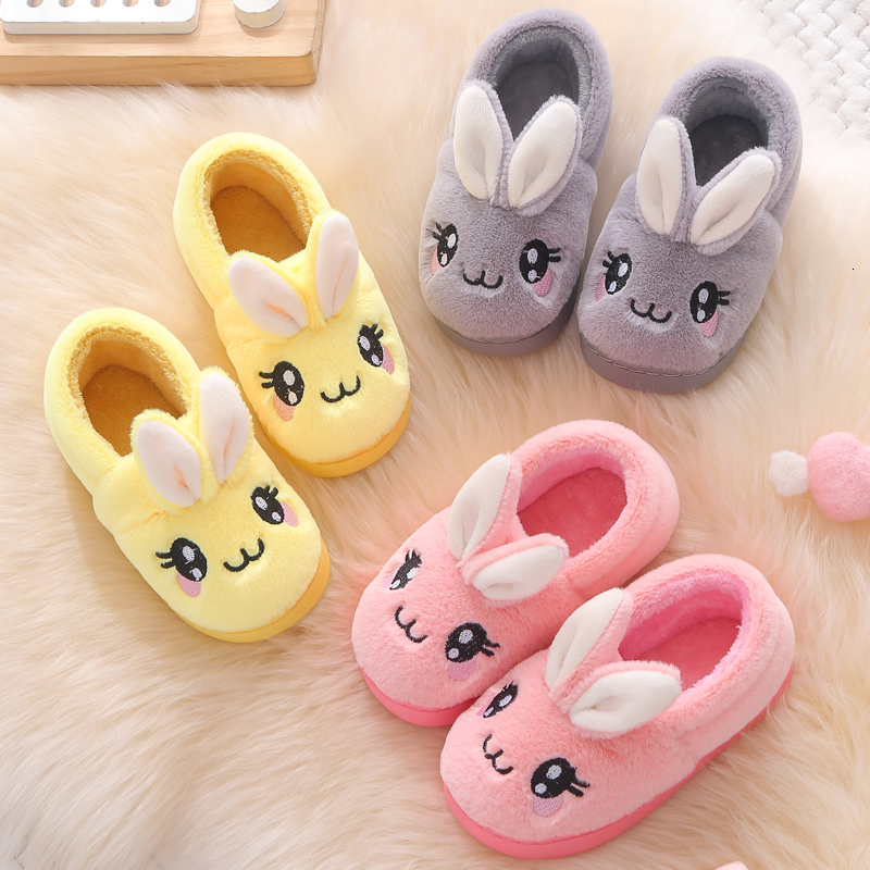 Slipper Baby Toddler Slippers Winter Kids Cartoon Rabbit Cotton Shoes for Boys Girls Fluffy Children's Indoor Home Slippers 230301
