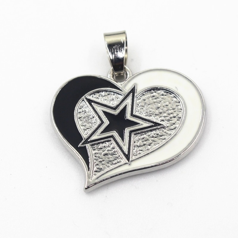 Charms 12Pcslot Heart Star Charms Dangle Charms DIY Bracelet Necklace Jewelry Football Sport Hanging Charm 230228