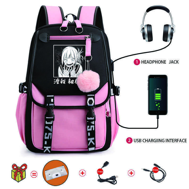 Backpack Anime Backpack My Hero Academia Toga Himiko Kawaii Schoolbag Girls Boys Manga Cartoon Large Capacity Bookbags for TeenagersJ230301