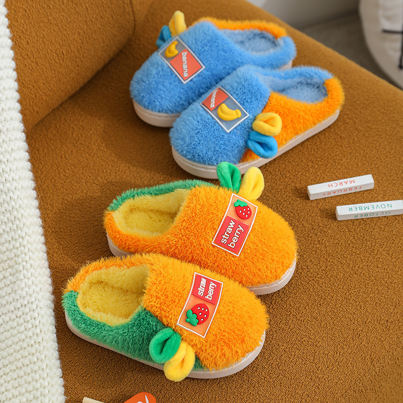 Slipper Children Home Shoes Cashmere Cotton Slippers Kids Warm Shoes Boys Girls Slippers Indoor Home Autumn Winter Baby Kids Shoes 230301
