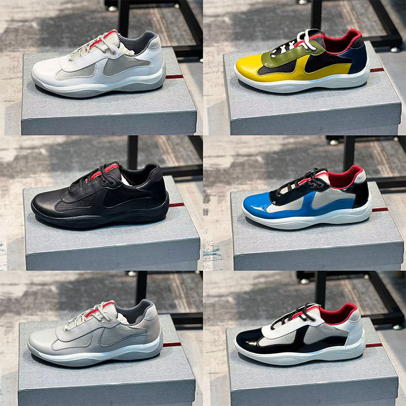 Luxury Mens Americas Cup Shoes Real Leather Flat Men Trainers Black White Red Mesh Breathable Nylon Designer Casual Outdoor Walking Size 38-47, Colour 1
Luxury Mens Americas Cup Shoes Real Leather Flat Men Trainers Black White Red Mesh Breathable Nylon Designer Casual Outdoor Walking Size 38-47, Colour 1