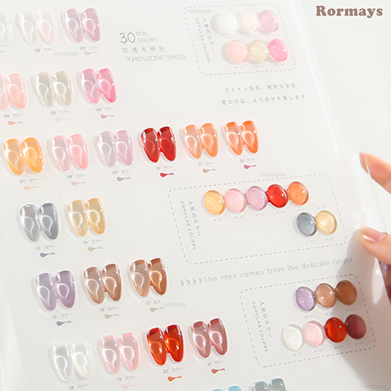Rormays 30pcs Gel Nail Polish Set Transparent Jelly Gel Whole Set Need Primer All For Manicure Top Coat Nail Gel Set UV LED 15ml Wholesale Factory