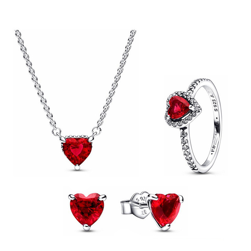 Red Heart Pendant Necklace Designer Earring Rings for Women DIY fit Pandora New Fashion Party Engagement Wedding Gift with box
Red Heart Pendant Necklace Designer Earring Rings for Women DIY fit Pandora New Fashion Party Engagement Wedding Gift with box