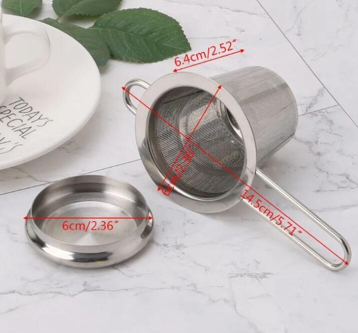 UPS Reusable Mesh Tea Tool Infuser Stainless Steel Strainer Loose Leaf Teapot Spice Filter With Lid Cups Kitchen Accessories