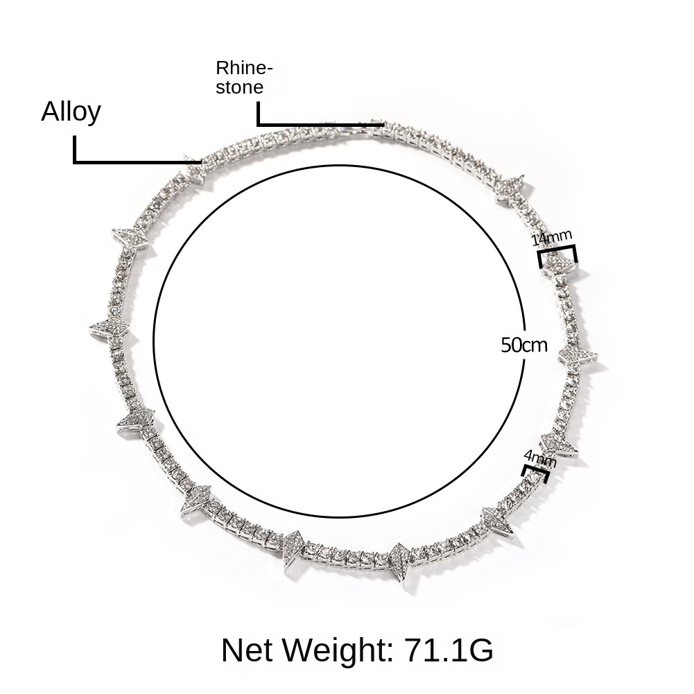 Hip Hop Luminous Tennis Chain Necklace Drip Oil 18K Real Gold Plated Jewelry Men Women Chokers Necklace