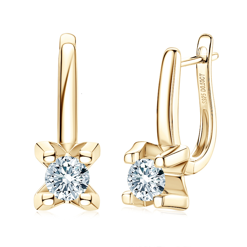 Stud IOGOU Earrings Trend Dangle Huggie Earring 100% 925 Sterling Silver Hoops Woman Original Jewelry for Girls 230228