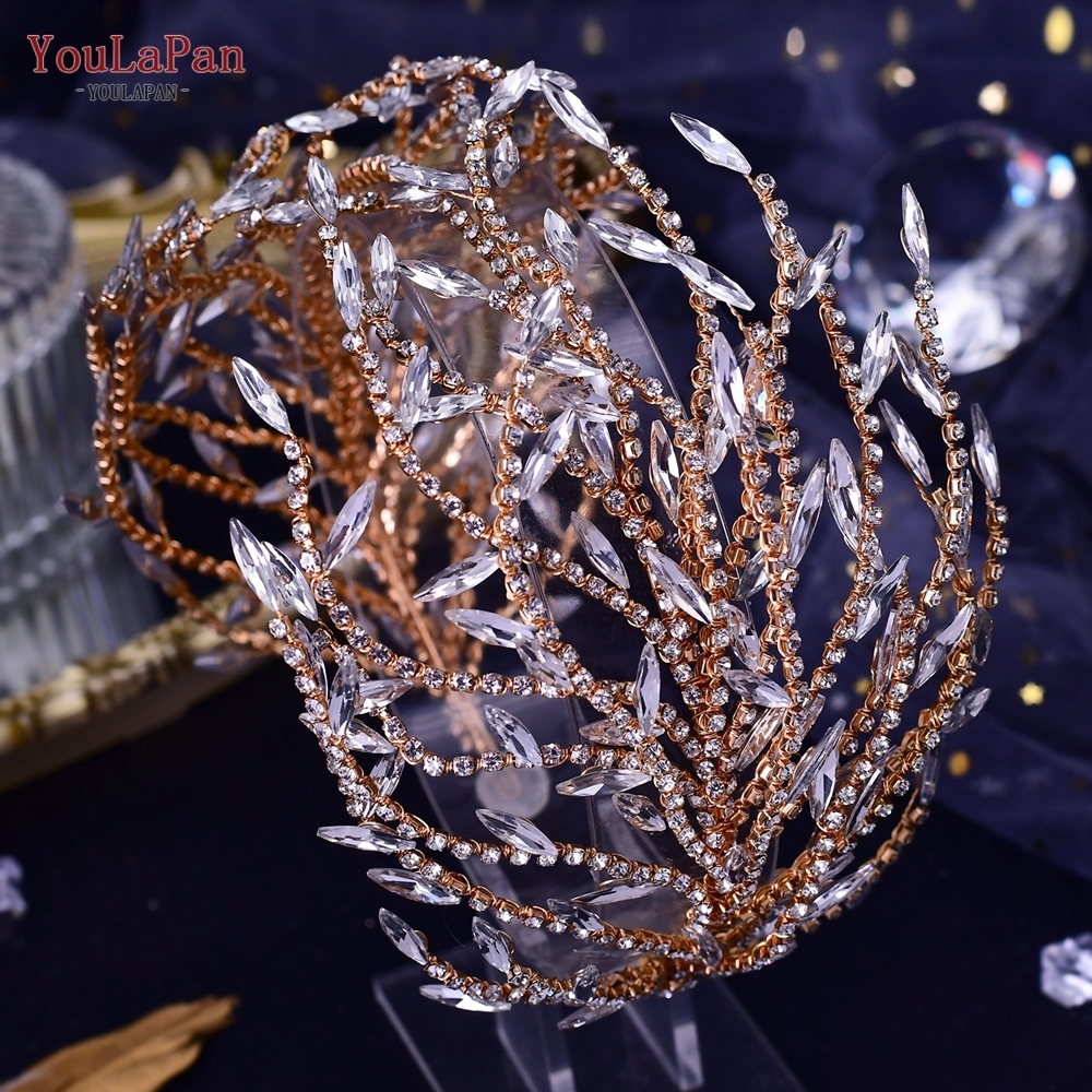 Wedding Hair Jewelry YouLaPan HP421 Shinny Brides Headband Women Tiara Wedding Hair Accessories Handmade Party Headwear Girl Hairbands 230228